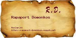 Rapaport Domonkos névjegykártya